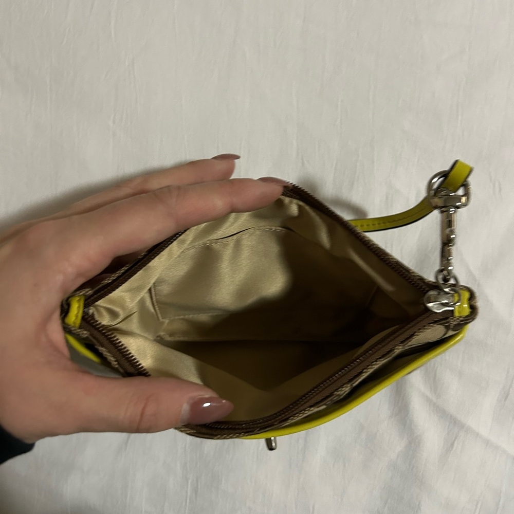 Coach Brown and Yellow Wristlet - Picture 4 of 4